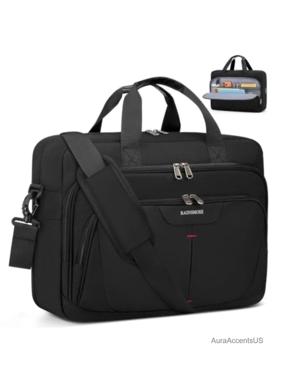 Expandable Laptop Briefcase 17.3" Messenger Bag Water Repellent